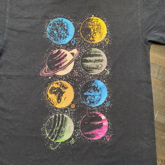 VTG FOTL Fruit of The Loom
Graphic Planet Solar System T-Shirt -Black Small - Picture 7 of 12